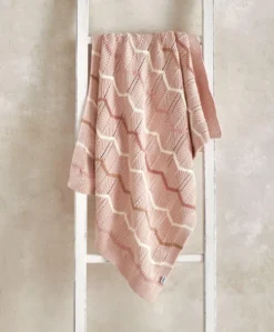 Knitted Blanket - Pink Wave