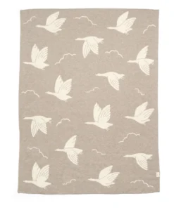 Knitted Blanket - Welcome to the World Duckling - Mocha