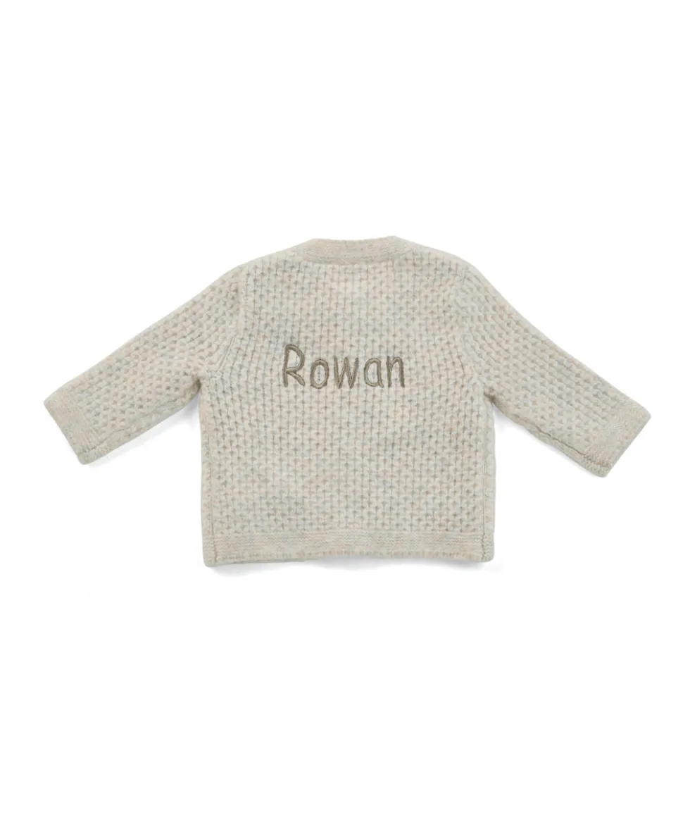 Knitted Cardigan with Button Fastening - Oatmeal