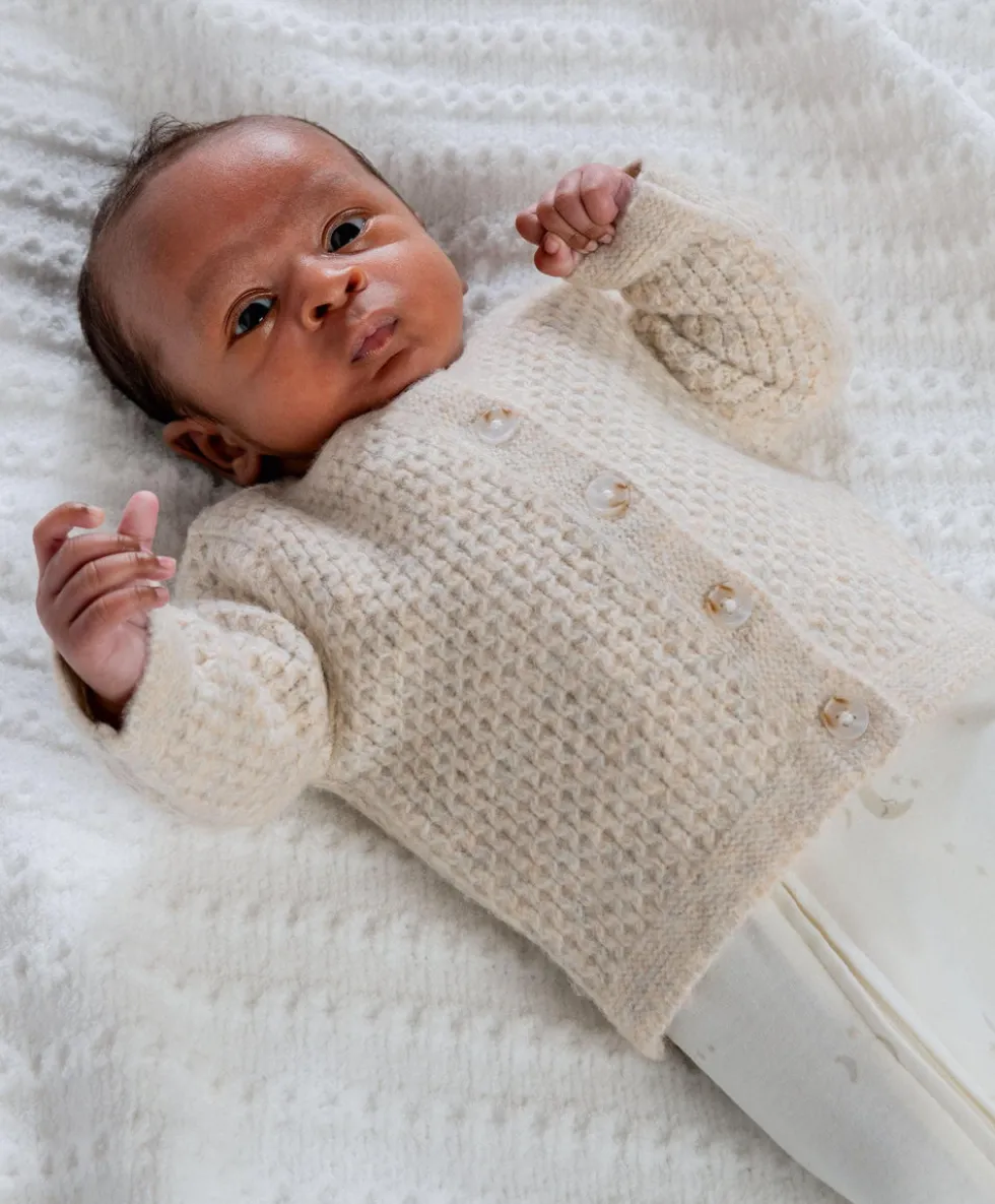 Knitted Cardigan with Button Fastening - Oatmeal