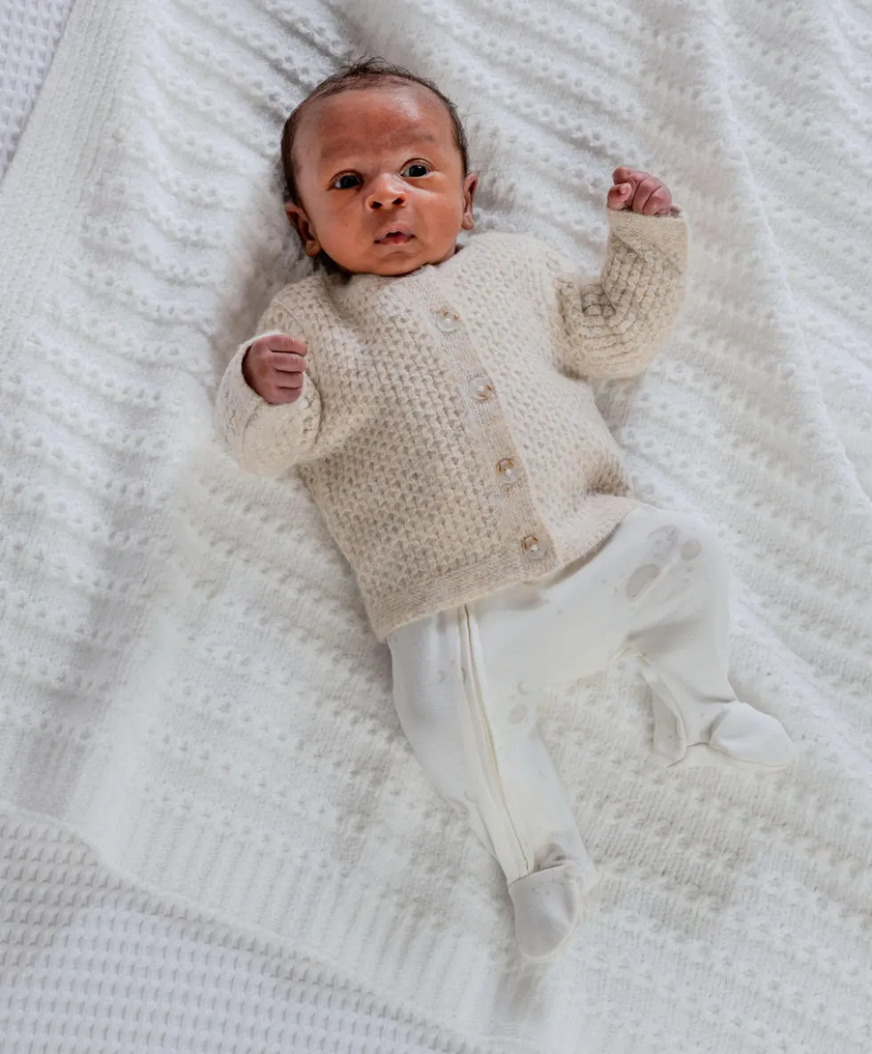 Knitted Cardigan with Button Fastening - Oatmeal