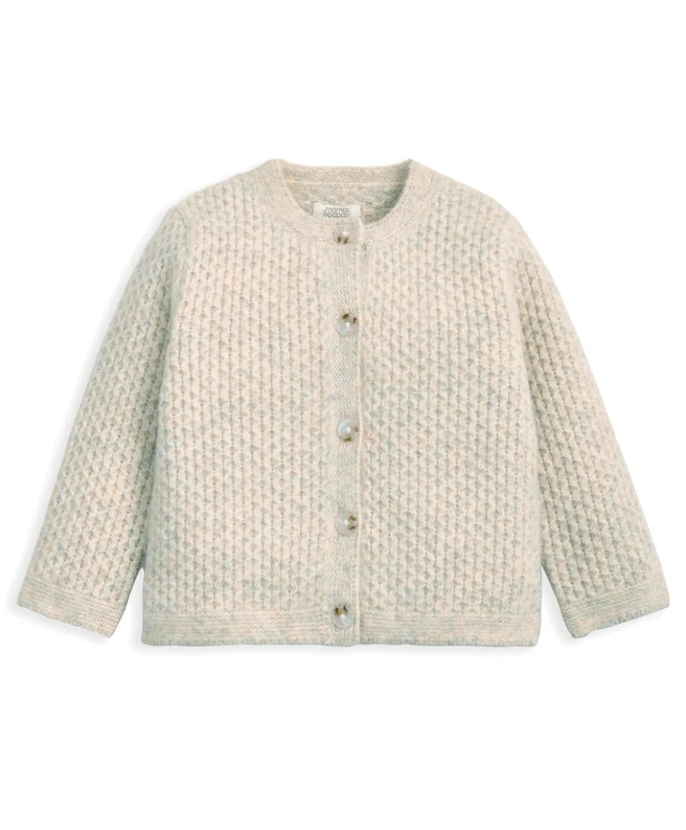 Knitted Cardigan with Button Fastening - Oatmeal