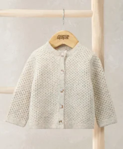 Knitted Cardigan with Button Fastening - Oatmeal