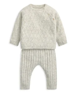 Knitted Top & Leggings Set (2 Pieces) – Grey Marl
