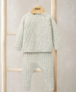 Knitted Top & Leggings Set (2 Pieces) – Grey Marl