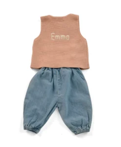 Knitted Waistcoat and Denim Trousers