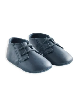 Leather Pram Shoes - Blue