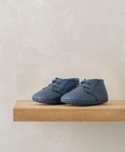 Leather Pram Shoes - Blue