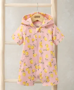 Lemon Print Towel Romper
