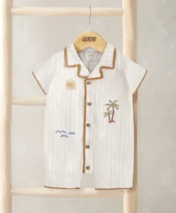 Linen Shirt Romper