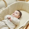 Little Green Sheep Knitted Moses Basket - Linen