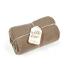 Little Green Sheep Organic Knitted Cellular Baby Blanket - Truffle
