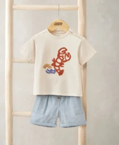 Lobster T-Shirt & Shorts Outfit Set