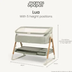 Lua Bedside Crib - Sage