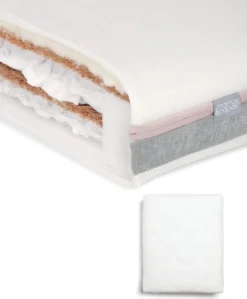 Luxury Hybrid Twin Cotbed Mattress & Anti-Allergy Quilted Mattress Protector Bundle