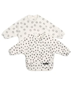 Mamas & Papas Another Fox Long Sleeved Bibs (2 Pack) Faces/Cheetah Spot