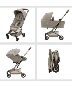 Maxi-Cosi Fame Cabin Pushchair Bundle with Maxi-Cosi Coral Slide Pro Car Seat & Base (5 Pieces) - Sapphire Sand