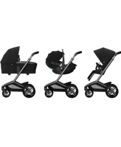 Maxi-Cosi Fame Premium Pushchair Bundle with Pebble 360 Pro 2 Car Seat & Base – Black with Black Wheels