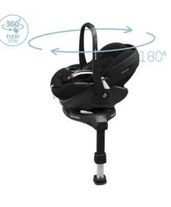 Maxi-Cosi Fame Premium Pushchair Bundle with Pebble 360 Pro 2 Car Seat & Base – Black with Black Wheels