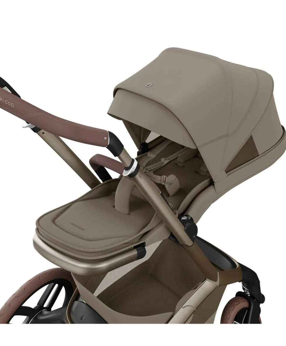 Maxi-Cosi Fame Ultimate Pushchair Bundle with Maxi-Cosi Coral Slide Pro Car Seat & Maxi-Cosi Pearl XL Slide Pro Car Seat (10 Pieces) - Oak Truffle