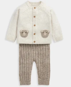 Me and You Bear Cardigan and Leggings Outfit Set