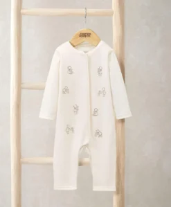 0-3m Embroidered Teddy Bear Romper Baby Gift Box - Medium