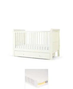 Mia Cotbed & Essential Airflow Pocket Spring Mattress Bundle - Off-White