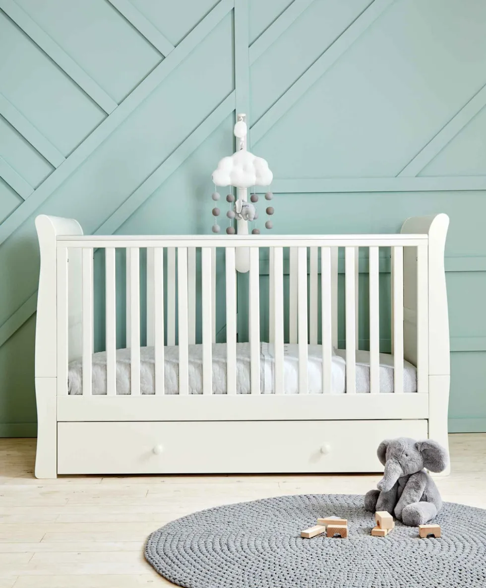 Mia Cotbed & Luxury Hybrid Twin Mattress Bundle - Off-White