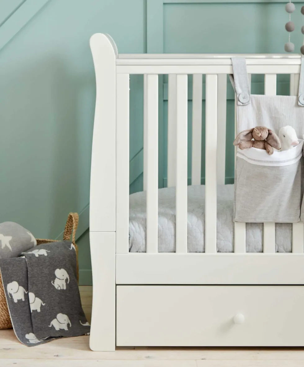 Mia Cotbed & Luxury Hybrid Twin Mattress Bundle - Off-White