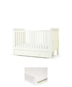 Mia Cotbed & Premium Pocket Spring Mattress Bundle - Off-White