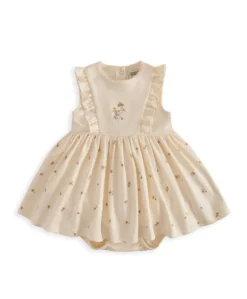 Mock Skirt Romper With Headband