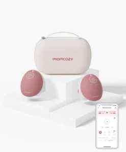Momcozy M9 Double Breast Pump - White/Pink