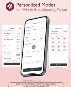 Momcozy M9 Single Breast Pump - White/Pink