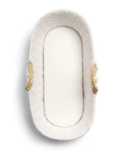 Moses Basket - White Cable Knit