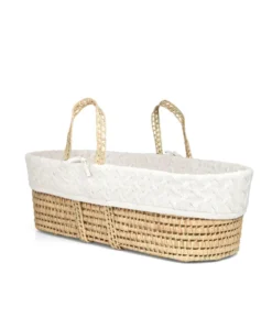 Moses Basket - White Cable Knit