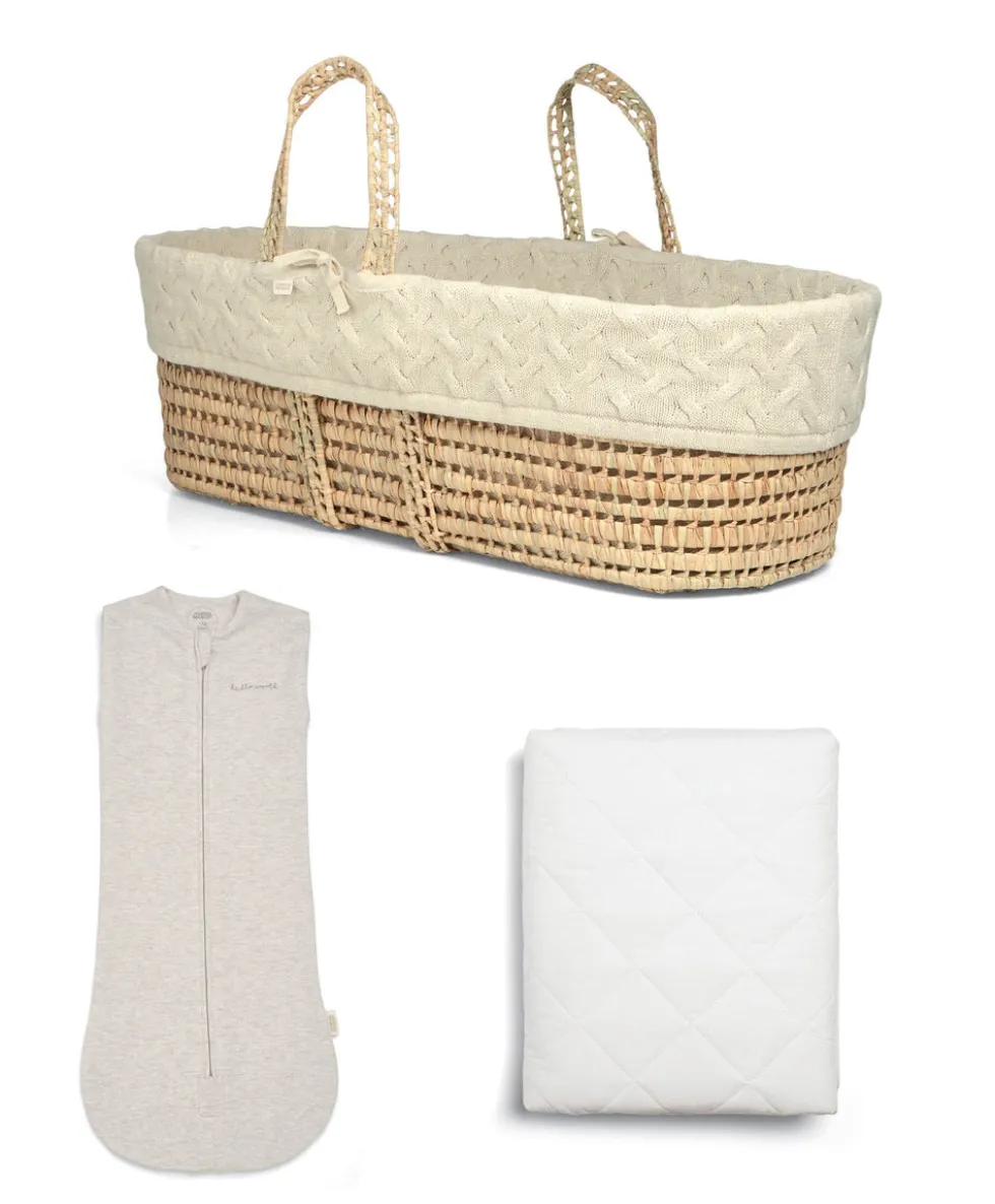 Newborn Swaddle and Moses Basket Bundle (3 Pieces) - Duckling