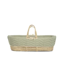 Newborn Swaddle and Moses Basket Bundle (3 Pieces) - Sage