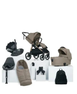 Ocarro 2 Complete Pushchair Bundle with Cybex Cloud T i-Size Rotating Baby Car Seat & Base (8 Pieces) - Oatmeal