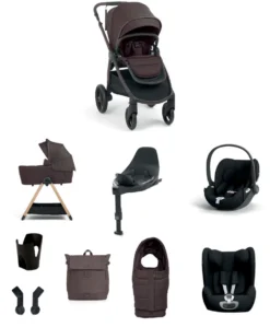 Ocarro 2 Pushchair Baby to Toddler Travel Bundle with Cybex Cloud T & Cybex Sirona T (10 Pieces) - Americano
