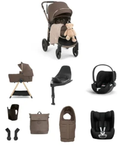Ocarro 2 Pushchair Baby to Toddler Travel Bundle with Cybex Cloud T & Sirona T (12 Pieces) – Crema