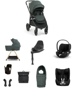 Ocarro 2 Pushchair Baby to Toddler Travel Bundle with Cybex Cloud T & Sirona T (10 Pieces) – Teal
