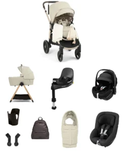 Ocarro 2 Pushchair Baby to Toddler Travel Bundle with Maxi-Cosi Pebble 360 Pro2 & Pearl 360 Pro (12 Pieces) – Shell