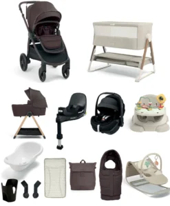 Ocarro 2 Pushchair Ultimate Newborn Bundle with Maxi-Cosi Pebble 360 Pro2 & Base (14 Pieces) - Americano