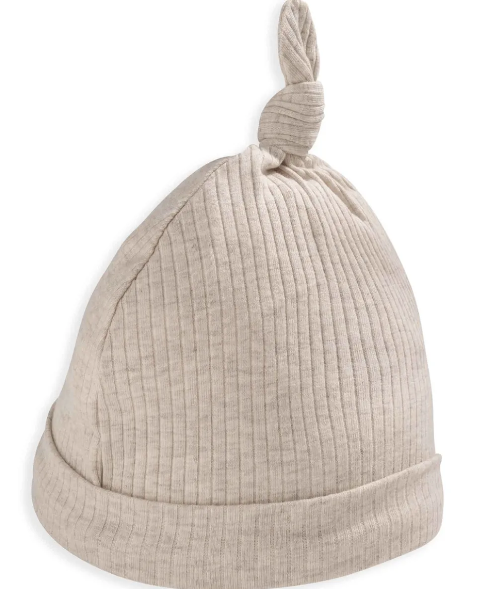 Organic Cotton Ribbed Hat - Oatmeal