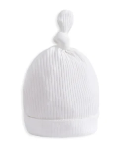 Organic Cotton Ribbed Hat - White