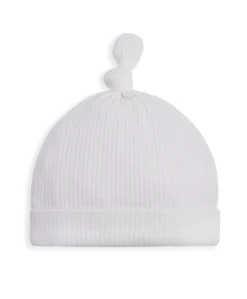 Organic Cotton Ribbed Hat - White
