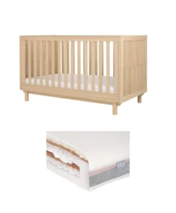 Oska Cotbed & Luxury Hybrid Twin Cotbed Mattress Bundle - Oak