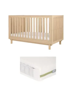 Oska Cotbed & Premium Pocket Spring Cotbed Mattress Bundle - Oak