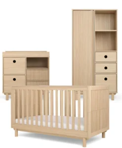 Oska 3 Piece Cotbed Range With Dresser Changer & Wardrobe - Oak