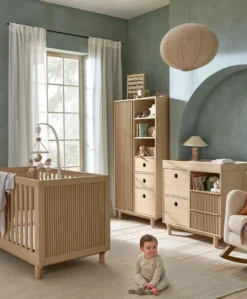 Oska 3 Piece Cotbed Range With Dresser Changer & Wardrobe - Oak